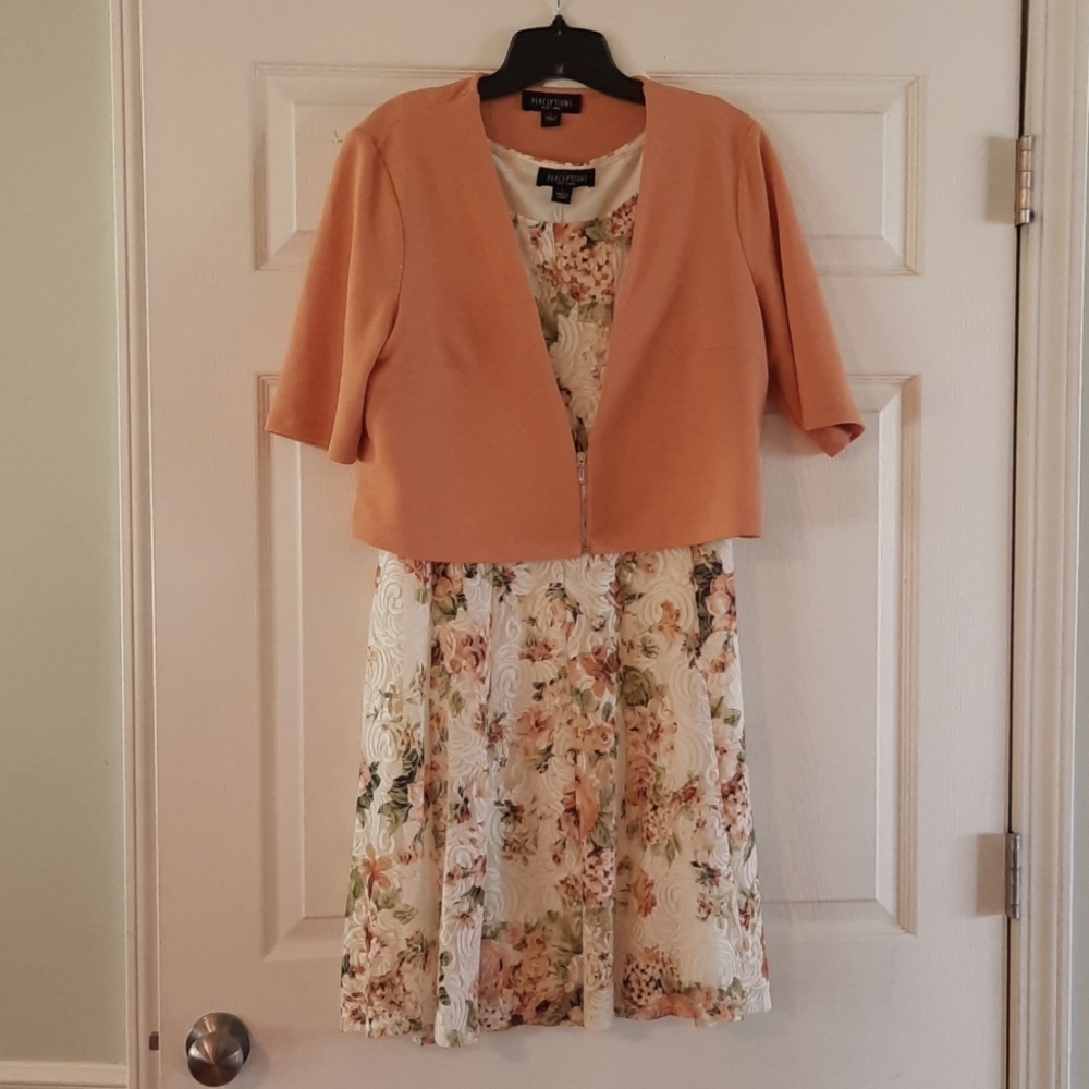 Midi Floral Dress with Zip-up Jacket